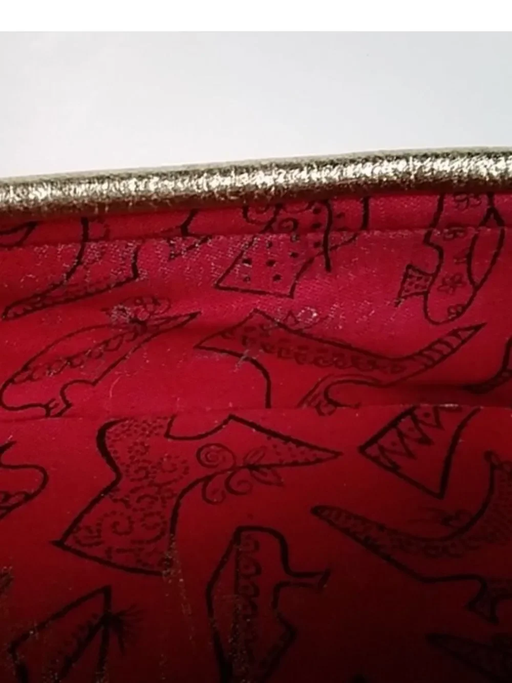 Gold Ballet Flats with Red Insole - Unknown Brand